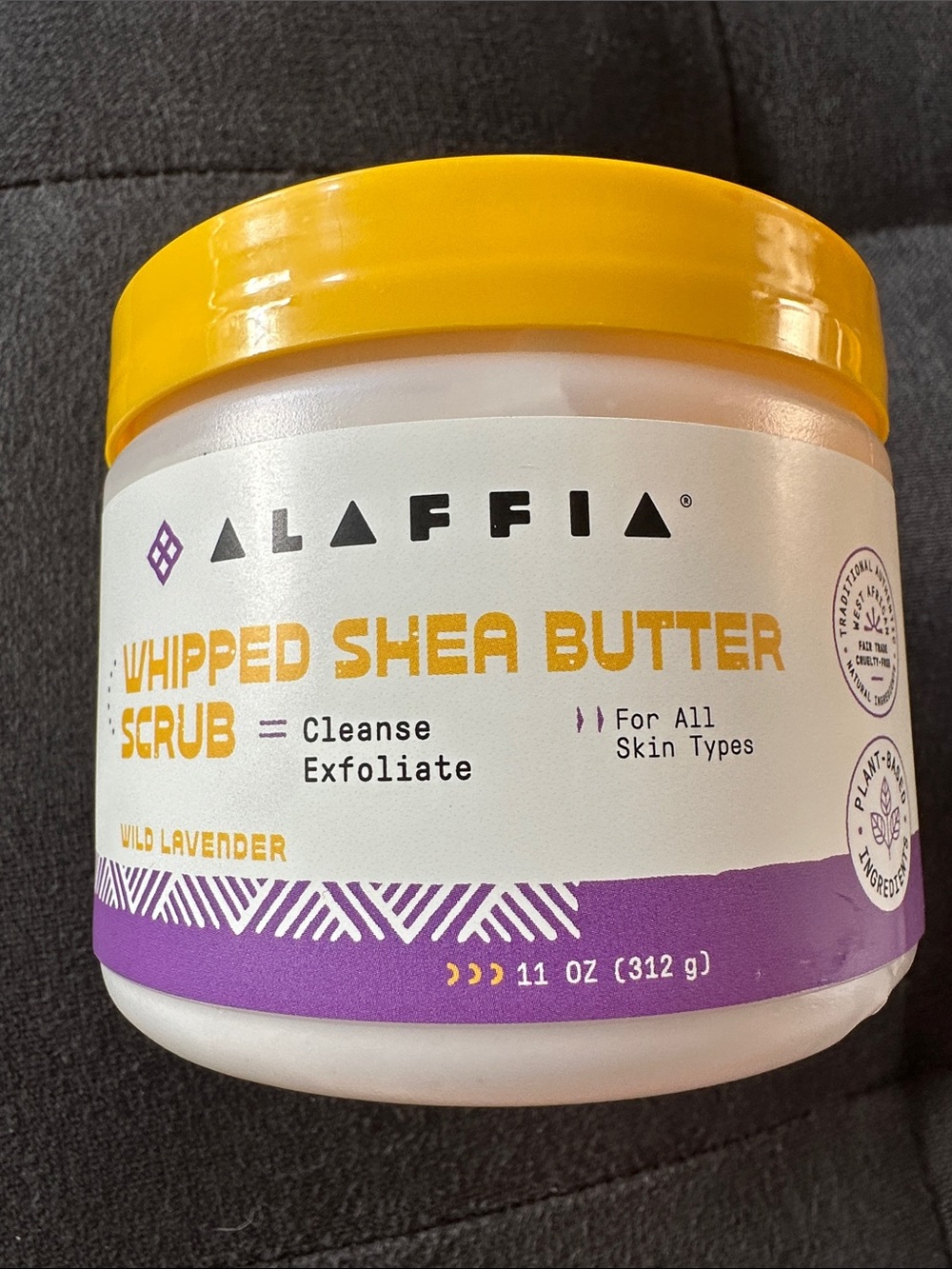 🆕 Alaffia Whipped Shea Butter Scrub in Wild Lavender 312g/11 Oz